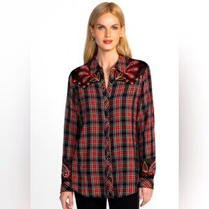 🚩 🆕 NWT Johnny Was PUFF SLEEVE WESTERN SHIRT - SEZANA  Size: XS